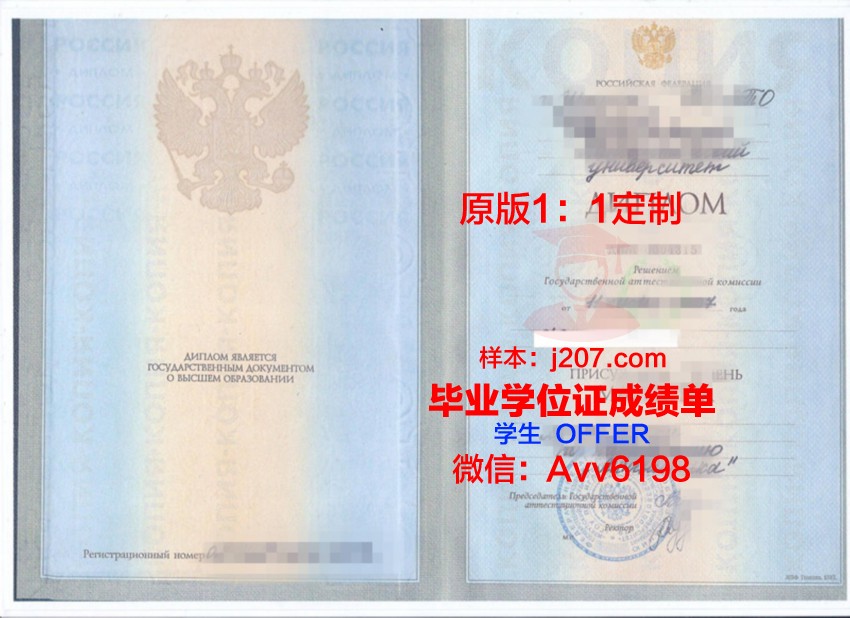 俄罗斯科学院设计与工艺信息学学院毕业证封面(俄罗斯大学毕业证书)