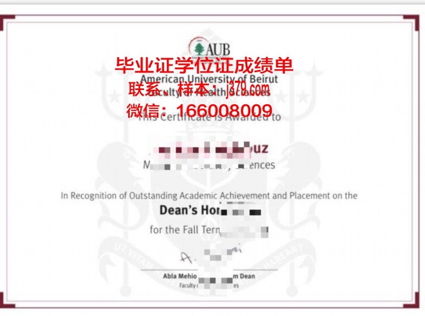 贝鲁特美国大学的毕业证都能做(贝鲁特美国大学排名)