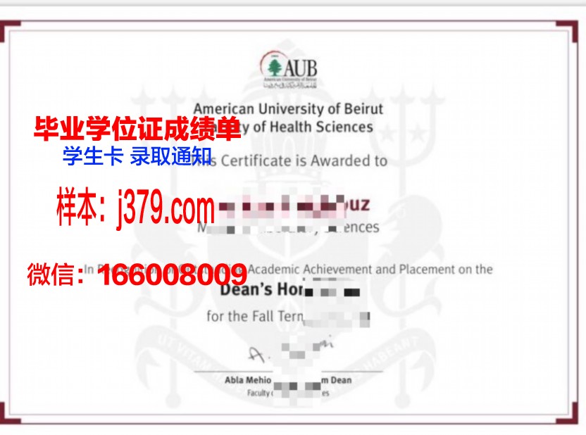 贝鲁特美国大学毕业证案例(贝鲁特美国大学申请)